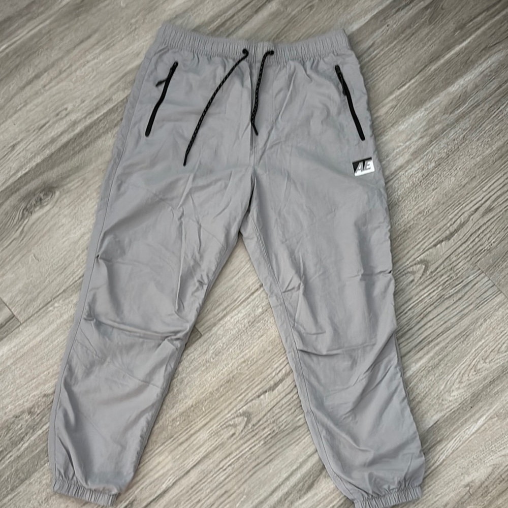 American Eagle gray Jogger Pants with Black Accents